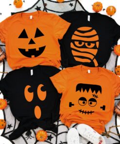 Family Halloween Pumpkin Face T Shirt 1