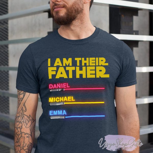 Father Personalized I Am Their Star Wars Daddy Lightsabers Shirt