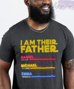 Father Personalized I Am Their Star Wars Daddy Lightsabers Shirt 3