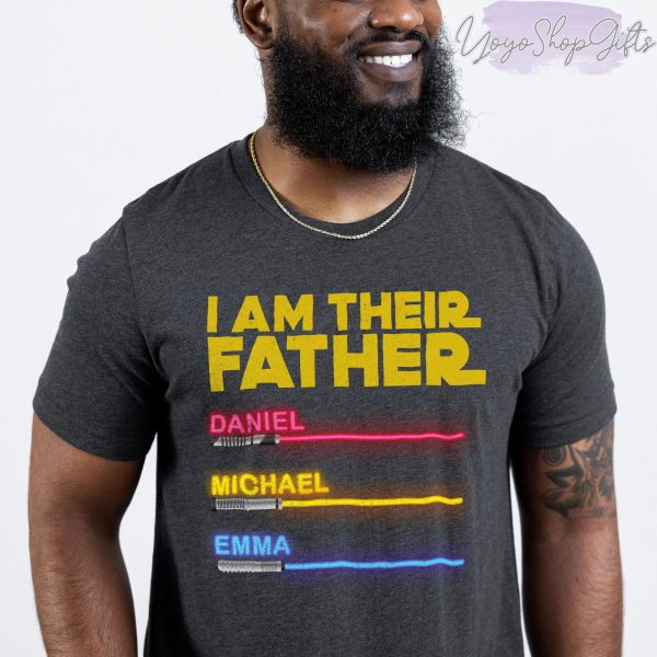 Father Personalized I Am Their Star Wars Daddy Lightsabers Shirt