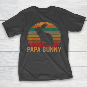 Father gift shirt Mens Retro Papa Bunny Sunset Gift Pet Rabbit Owner Daddy Easter T Shirt T-Shirt