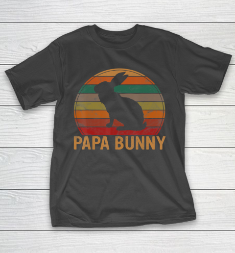 Father gift shirt Mens Retro Papa Bunny Sunset Gift Pet Rabbit Owner Daddy Easter T Shirt T-Shirt