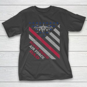 Father gift shirt Vintage Flag American Veteran Super Proud Air Force Dad Papa T Shirt T-Shirt