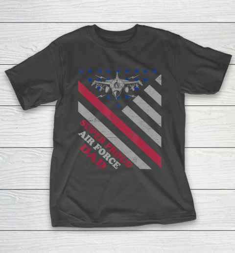 Father gift shirt Vintage Flag American Veteran Super Proud Air Force Dad Papa T Shirt T-Shirt