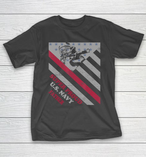 Father gift shirt Vintage Flag Veteran Super Proud U.S. Navy Father lovers T Shirt T-Shirt