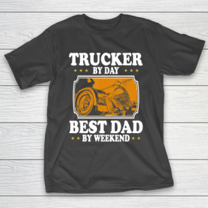 Father gift shirt Vintage Trucker by day best Dad by weekend lovers gifts papa T Shirt T-Shirt