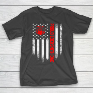 Father gift shirt Vintage USA American Flag Proud Locksmith Dad Distressed T Shirt T-Shirt