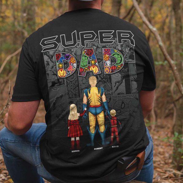 Father’s Day Custom Superhero Dad Book Fan T Shirt