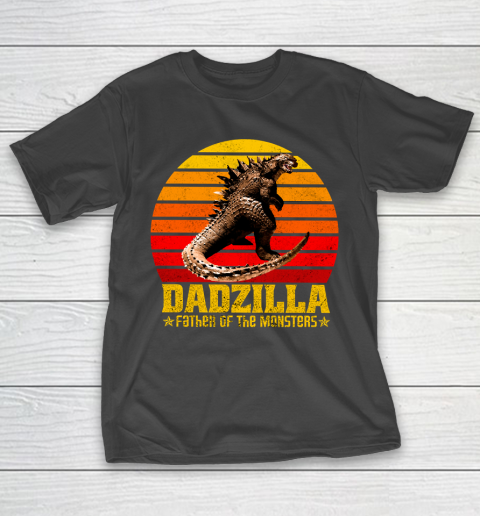 Father’s Day Funny Gift Ideas Apparel  Dadzilla Father Of The Monsters Retro Vintage Sunset T Shirt T-Shirt