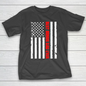 Father’s Day Funny Gift Ideas Apparel  Mens Best Bonus Dad Ever American Flag Fathers Day 4th of Ju T-Shirt