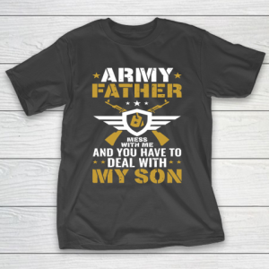 Father’s Day Funny Gift Ideas Apparel  Military Rifle Dog Tags Dad Father T Shirt T-Shirt