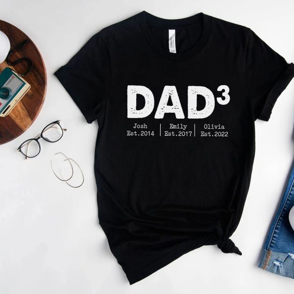 Fathers Day Shirts From Daughter Personalized Dad Daddy With Kids Name T Shirt