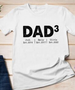 Fathers Day Shirts From Daughter Personalized Dad Daddy With Kids Name T Shirt 3