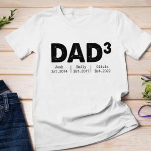 Fathers Day Shirts From Daughter Personalized Dad Daddy With Kids Name T Shirt 3