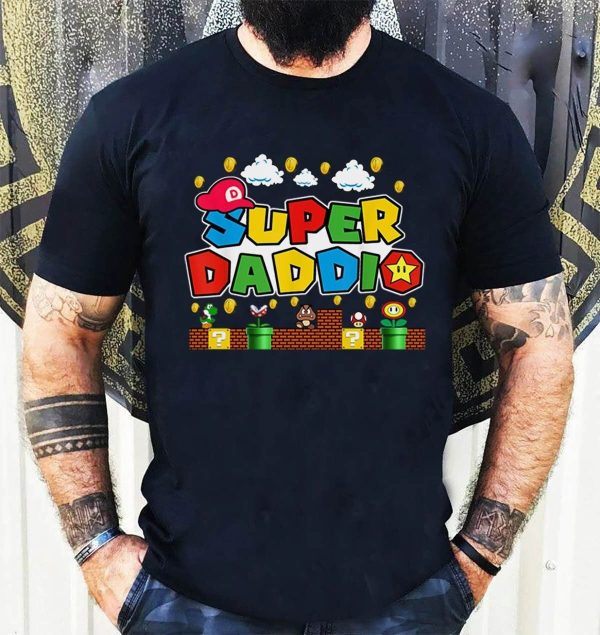 Fathers Day Shirts From Daughter Super Daddio New Dad Gamer Daddy Shirt
