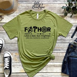 Funny Fathers Day Fathor Definition Husband Daddy Hero Shirt 2