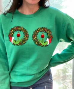 Funny Grinchs Hand Is On The Breast Christmas Sweatshirt Hoodie 1 Funny Grinchs Hand Is On The Breast Christmas Sweatshirt Hoodie 2