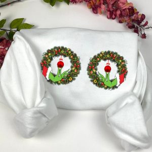 Funny Grinchs Hand Is On The Breast Christmas Sweatshirt Hoodie 3