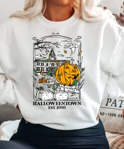 Funny Halloweentown Est 1998 University Halloween Pumpkin Crewneck Sweatshirt 4