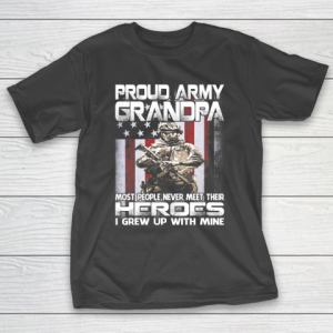 GrandFather gift shirt Proud Army Grandpa Shirt Patriotic Military Veteran T Shirt T-Shirt