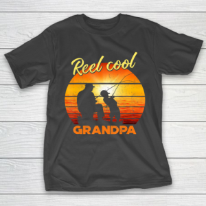 GrandFather gift shirt Vintage Fishing Reel Cool Grandpa Gift Fathers Mothers T Shirt T-Shirt