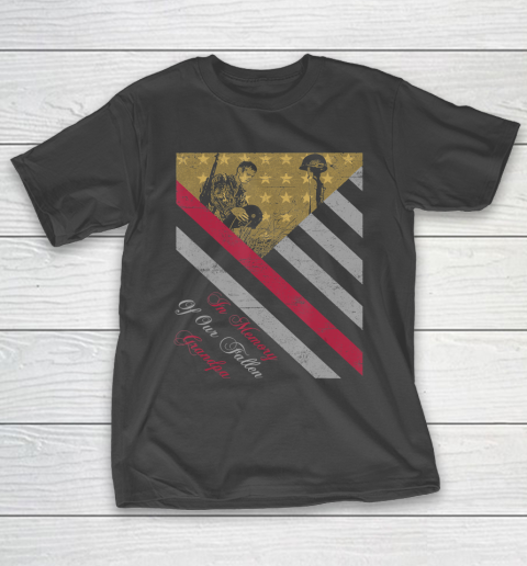 GrandFather gift shirt Vintage Flag Veteran In Memory Of Our Fallen Grandpa lovers T Shirt T-Shirt