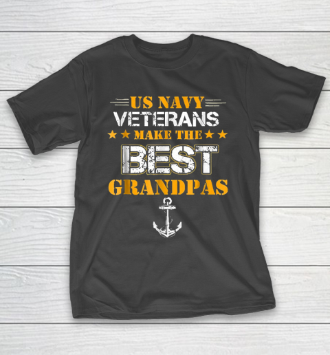 Grandpa Funny Gift Apparel  Us Navy Veterans Make The Best Grandpas Faded T-Shirt