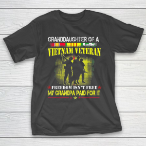 Grandpa Funny Gift Apparel  Vietnam Veteran Granddaughter My Grandpa Paid T-Shirt