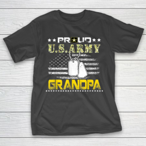 Grandpa Funny Gift Apparel  Vintage Proud Grandpa Usarmy Veteran Flag Gif T-Shirt