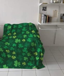 Green Four Leaf Clover St.Patrick's Day Blanket 2 Green Four Leaf Clover StPatricks Day Blanket 3