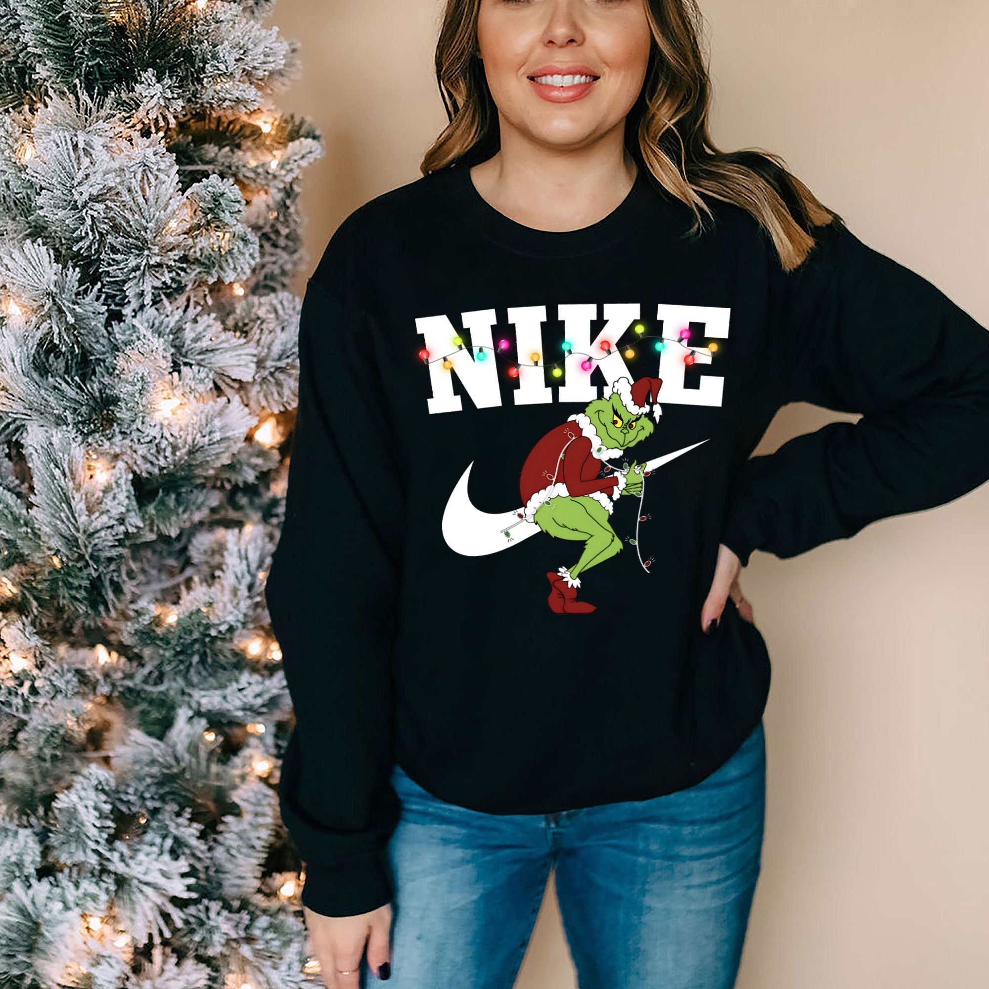 Grinch christmas sale sweater with lights