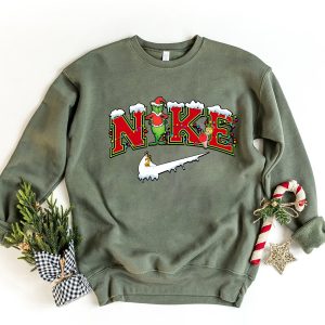 Grinch Christmas Santa Claus Crewneck Sweatshirt Sweater 4