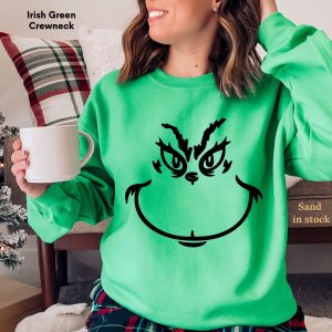 Grinch Face Sweatshirt Hoodie Shirt