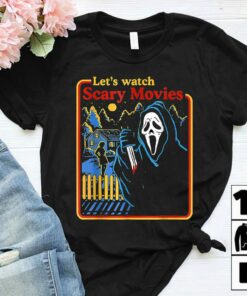 Halloween Costumes Lets Watch Scary Movies Scream Horror Shirt 1