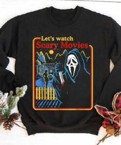 Halloween Costumes Lets Watch Scary Movies Scream Horror Shirt 3