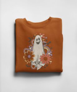 Halloween Ghost Floral Boho Trick or Treat Spooky Ghost Sweatshirt 3 Halloween Ghost Floral Boho Trick or Treat Spooky Ghost Sweatshirt 4