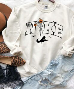 Halloween Swoosh Skeleton Pumpkin Fall Sweatshirt 1
