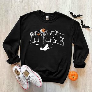 Halloween Swoosh Skeleton Pumpkin Fall Sweatshirt 2 1