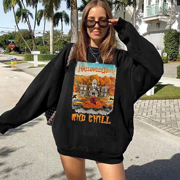 Halloweentown And Chill Pumpkin Fall Sweatshirt