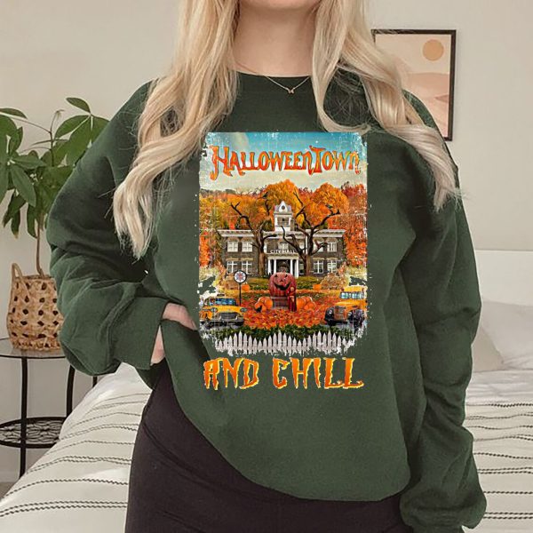 Halloweentown And Chill Pumpkin Fall Sweatshirt