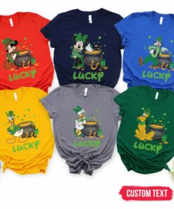 Happy St Patricks Day Mickey Minnie Goofy Donald Shirt 1
