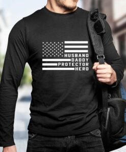 Husband Dady Hero American Flag Fatherss Day New Daddy Shirt 1