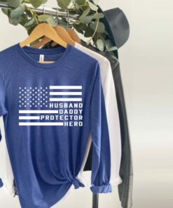 Husband Dady Hero American Flag Fatherss Day New Daddy Shirt 2