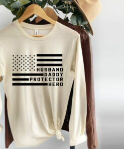 Husband Dady Hero American Flag Fatherss Day New Daddy Shirt 3