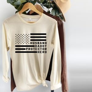 Husband Dady Hero American Flag Fatherss Day New Daddy Shirt 3