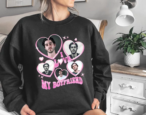 I Love My Boyfriend Shirt Custom Girlfriend Picture Valentine Unisex Personalized Y2k