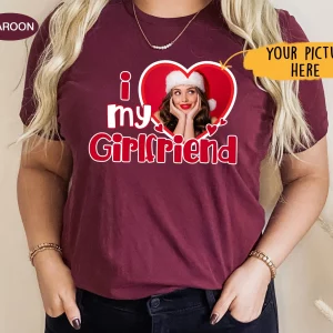 I Love My Girlfriend Valentines Custom Photo Shirt 5