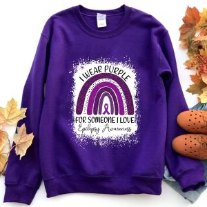 I Wear Purple For Someone Love Epilepsy Awareness Rainbow Shirt