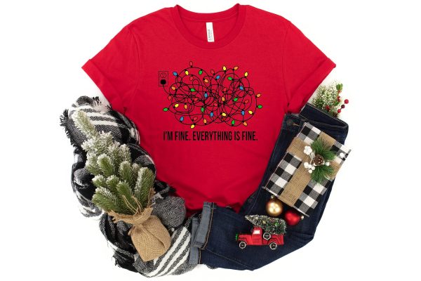 I’m Fine Everything Is Christmas Lights Sweatshirt Shirt