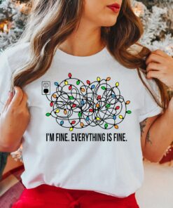 Im Fine Everything Is Christmas Lights Sweatshirt Shirt 3